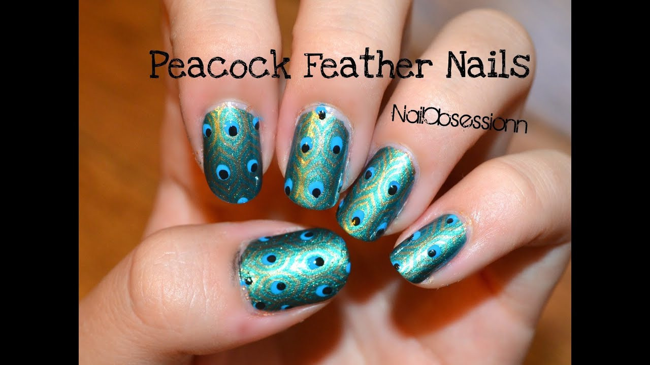 Peacock Feather Nail Art
 Peacock Feather Nails KONAD Stamping