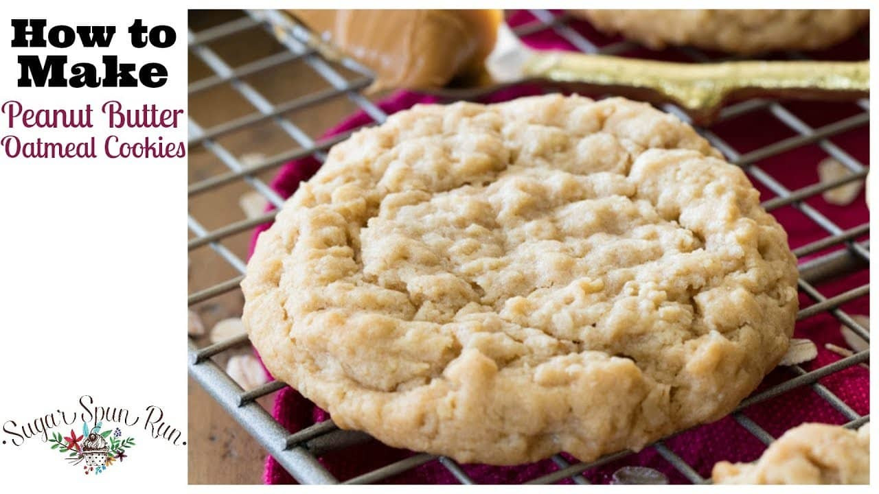 Peanut Butter Oatmeal Cookies No Shortening
 Peanut Butter Oatmeal Cookies with Video Sugar Spun Run