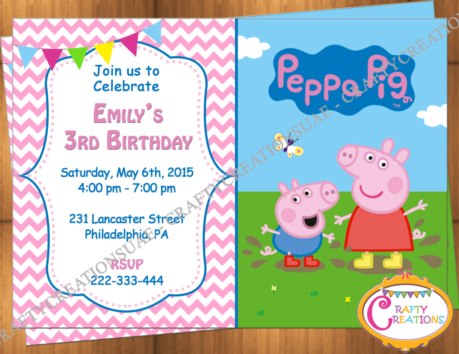 Peppa Pig Birthday Invitations
 Peppa Pig Invitation Peppa Pig Birthday Invitation Peppa