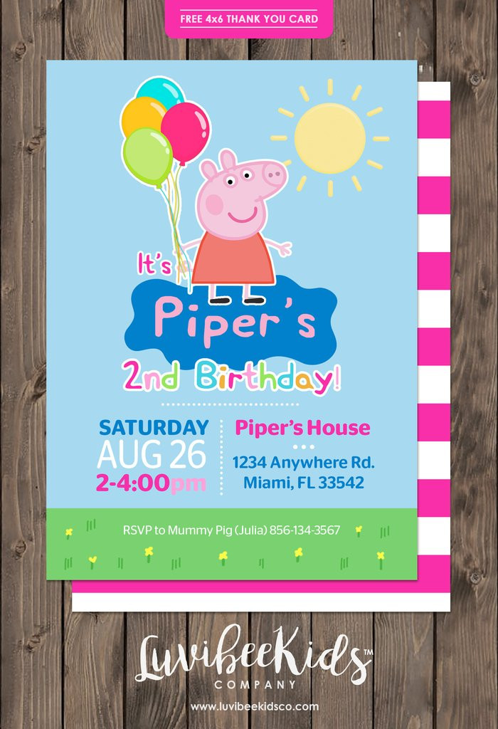 Peppa Pig Birthday Invitations
 Peppa Pig Birthday Invitation