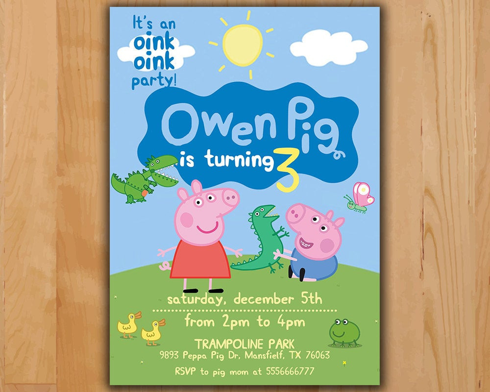 Peppa Pig Birthday Invitations
 Peppa Pig Invitation Peppa Pig Birthday Invitation Peppa