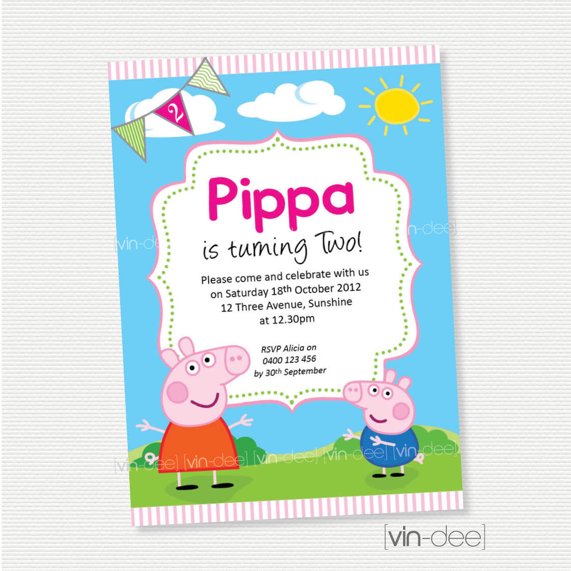 Peppa Pig Birthday Invitations
 Peppa Pig Birthday Invitation DIY Printable