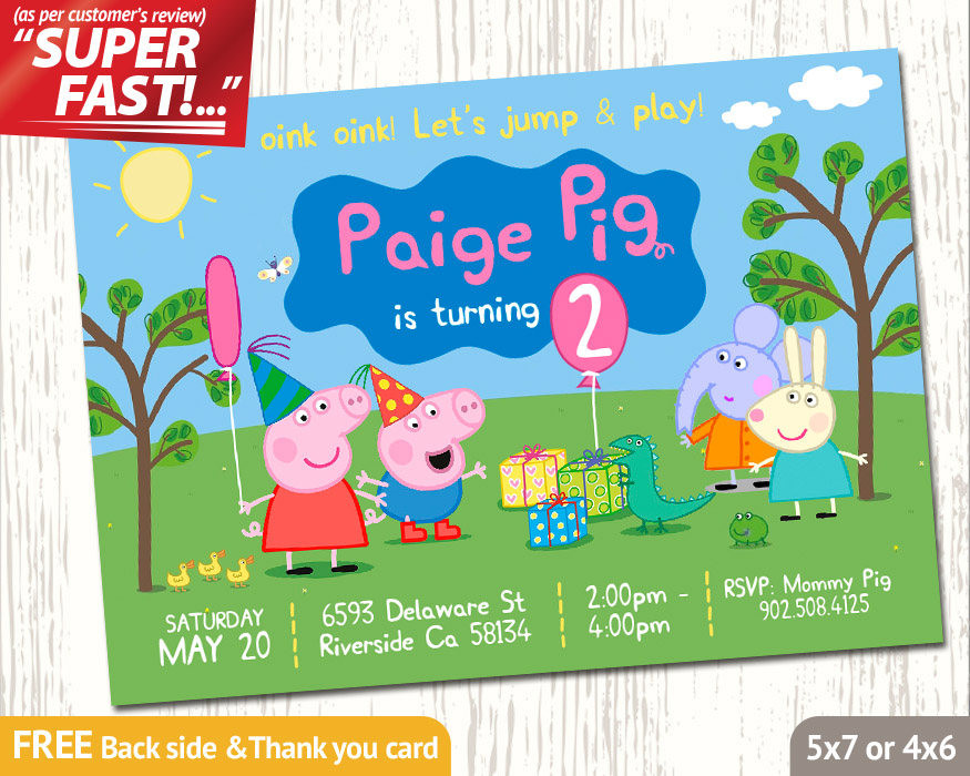 Peppa Pig Birthday Invitations
 PEPPA PIG INVITATION Peppa Birthday Invitation Peppa