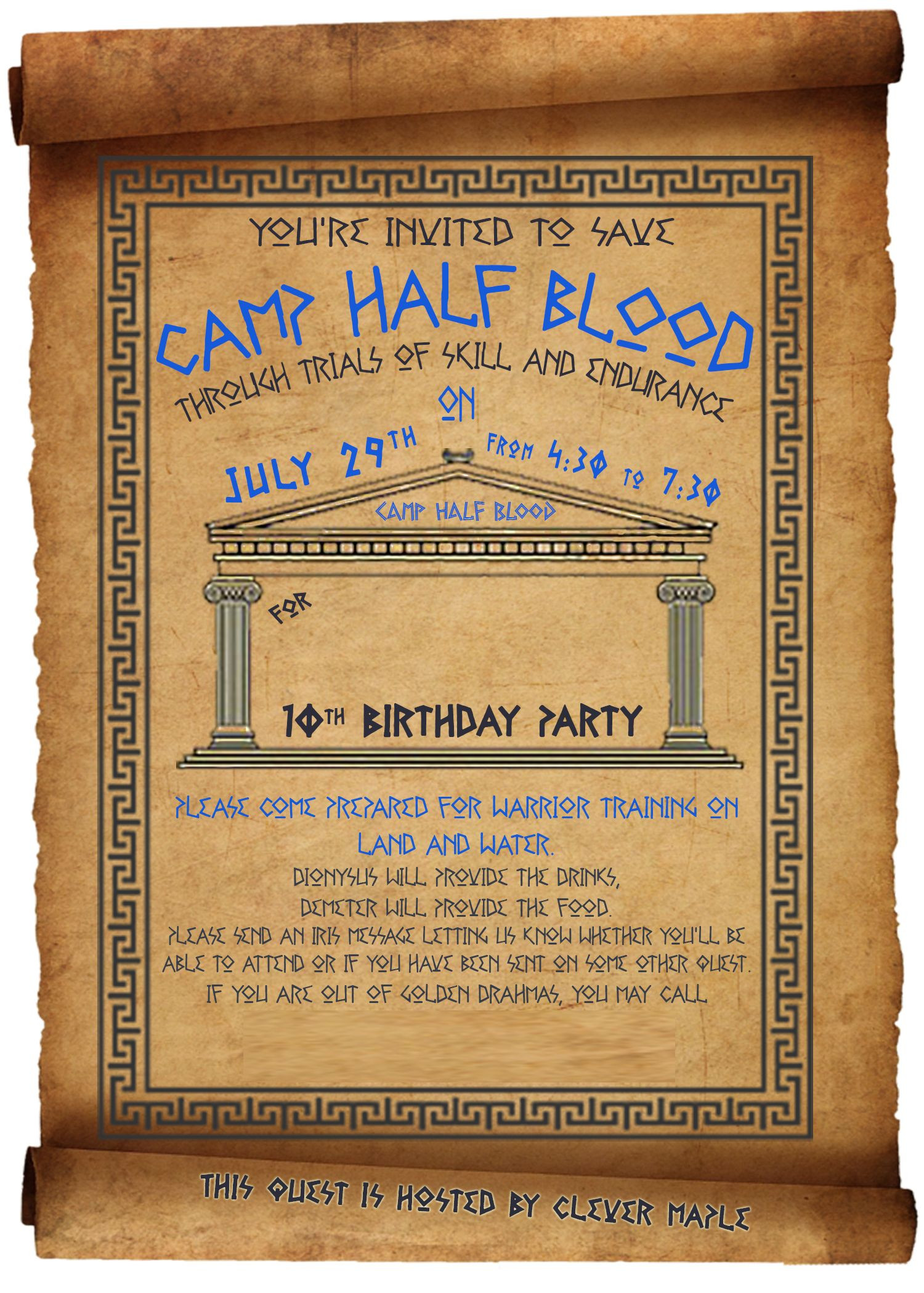 Percy Jackson Birthday Party
 Percy Jackson Birthday Party invitation …