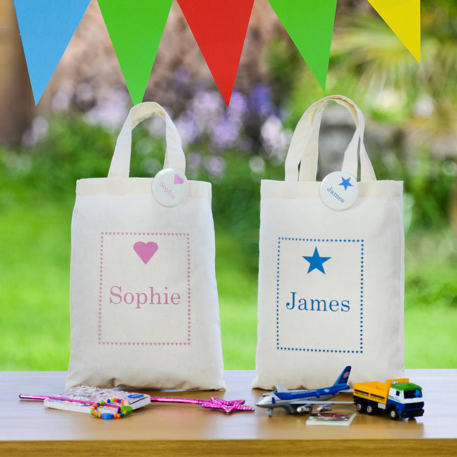 Personalised Children Gifts
 Personalised Childrens Party Gift Bag & Badge By Andrea