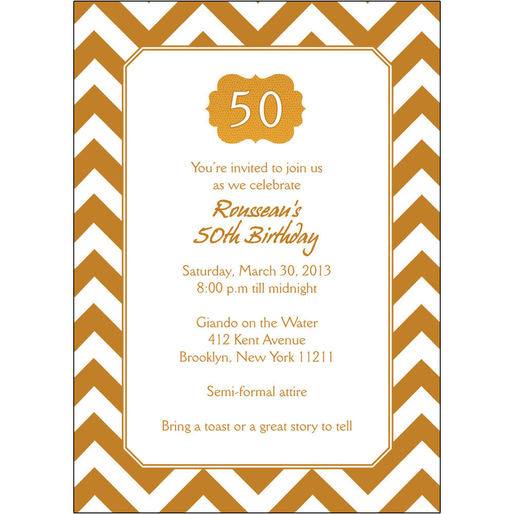 Personalized Birthday Invitations
 25 Personalized 50th Birthday Party Invitations BP 038