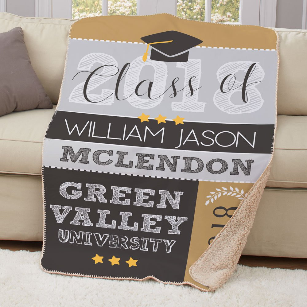 Personalized College Graduation Gift Ideas
 Personalized Graduation Sherpa Throw
