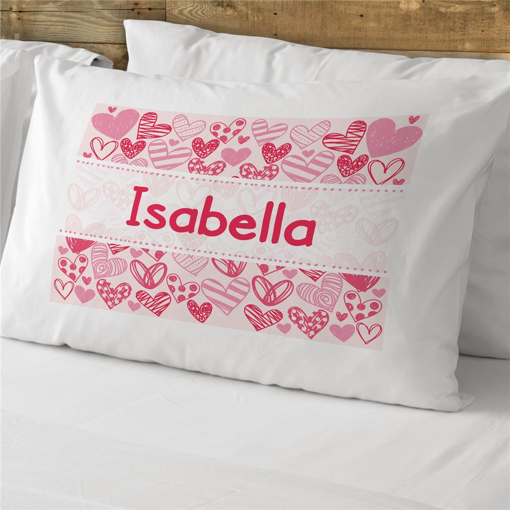 Personalized Valentine Gift For Kids
 Hearts Love Personalized Pillowcase