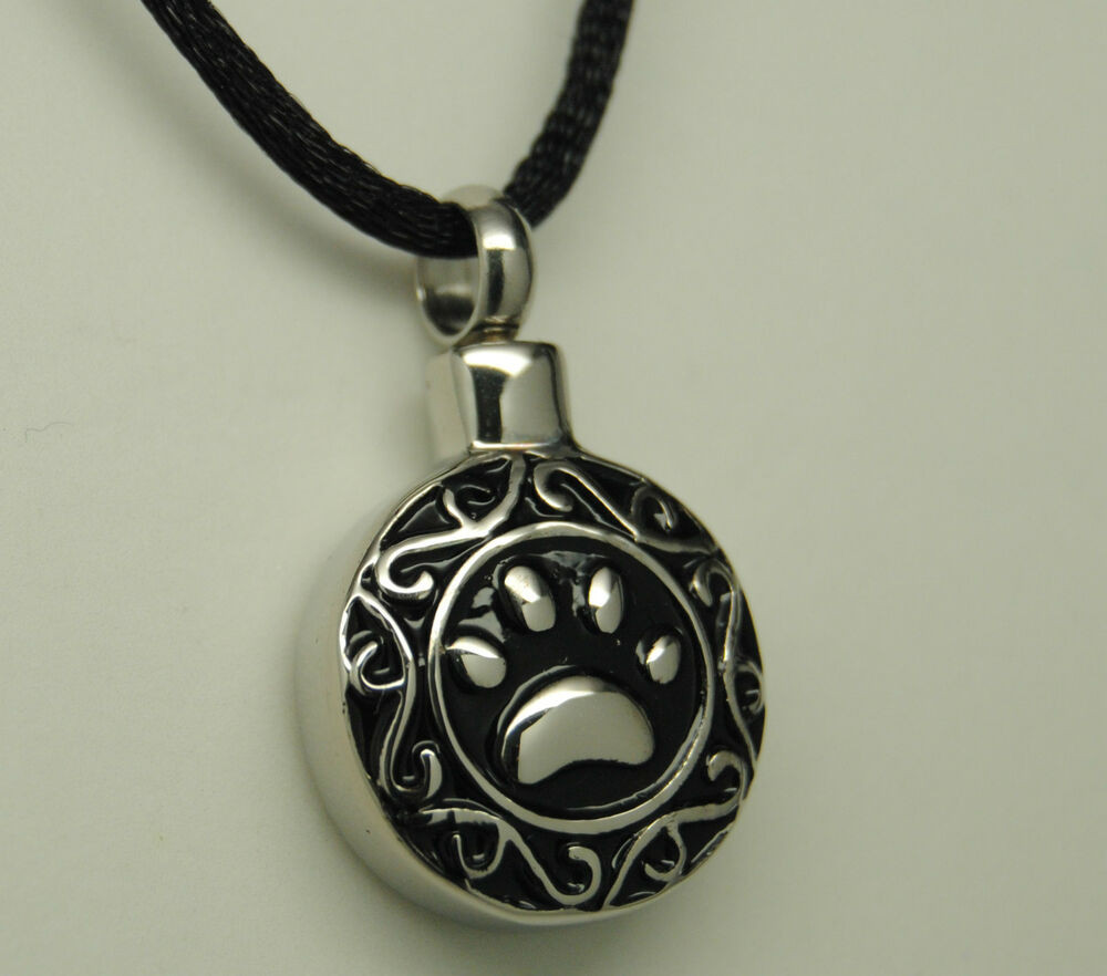 Pet Urn Necklace
 PAW CREMATION URN NECKLACE PAW PRINT PET URN PAW URN