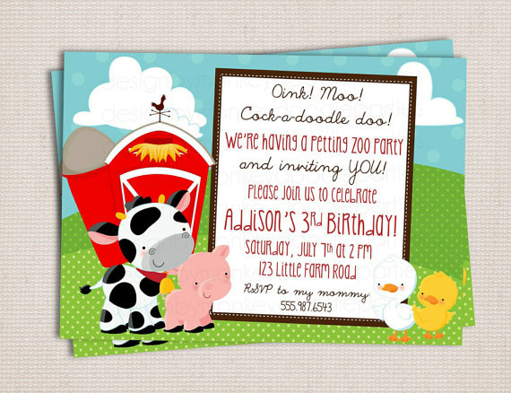 Petting Zoo Rental For Birthday Party
 Petting Zoo Birthday Party Invitations