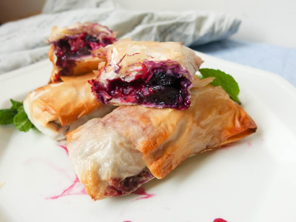Phyllo Dough Desserts Recipes
 Balsamic Blueberry Phyllo Rolls Recipe