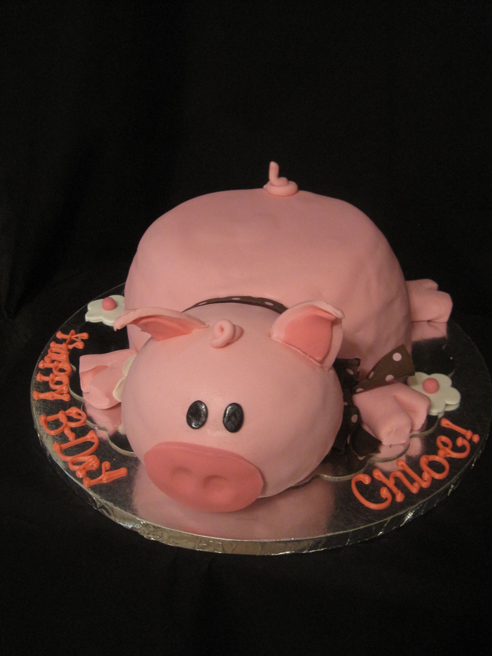 Pig Birthday Cake
 1st Birthday Piggy Cake