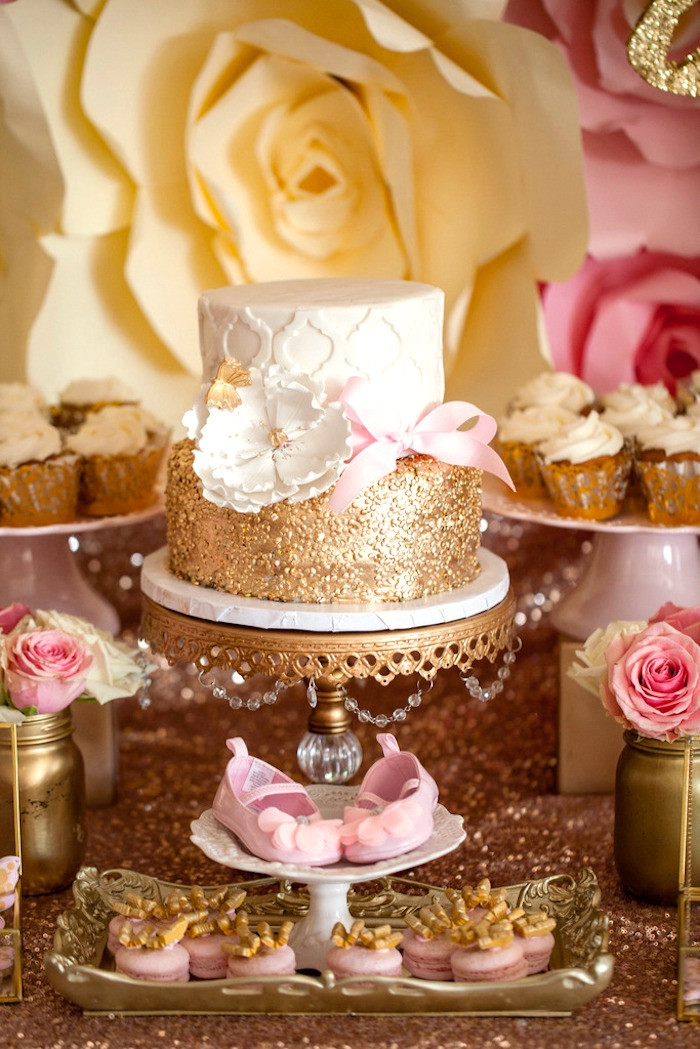 Pink And Gold Baby Shower Decoration Ideas
 Kara s Party Ideas Pink & Gold Butterfly Baby Shower