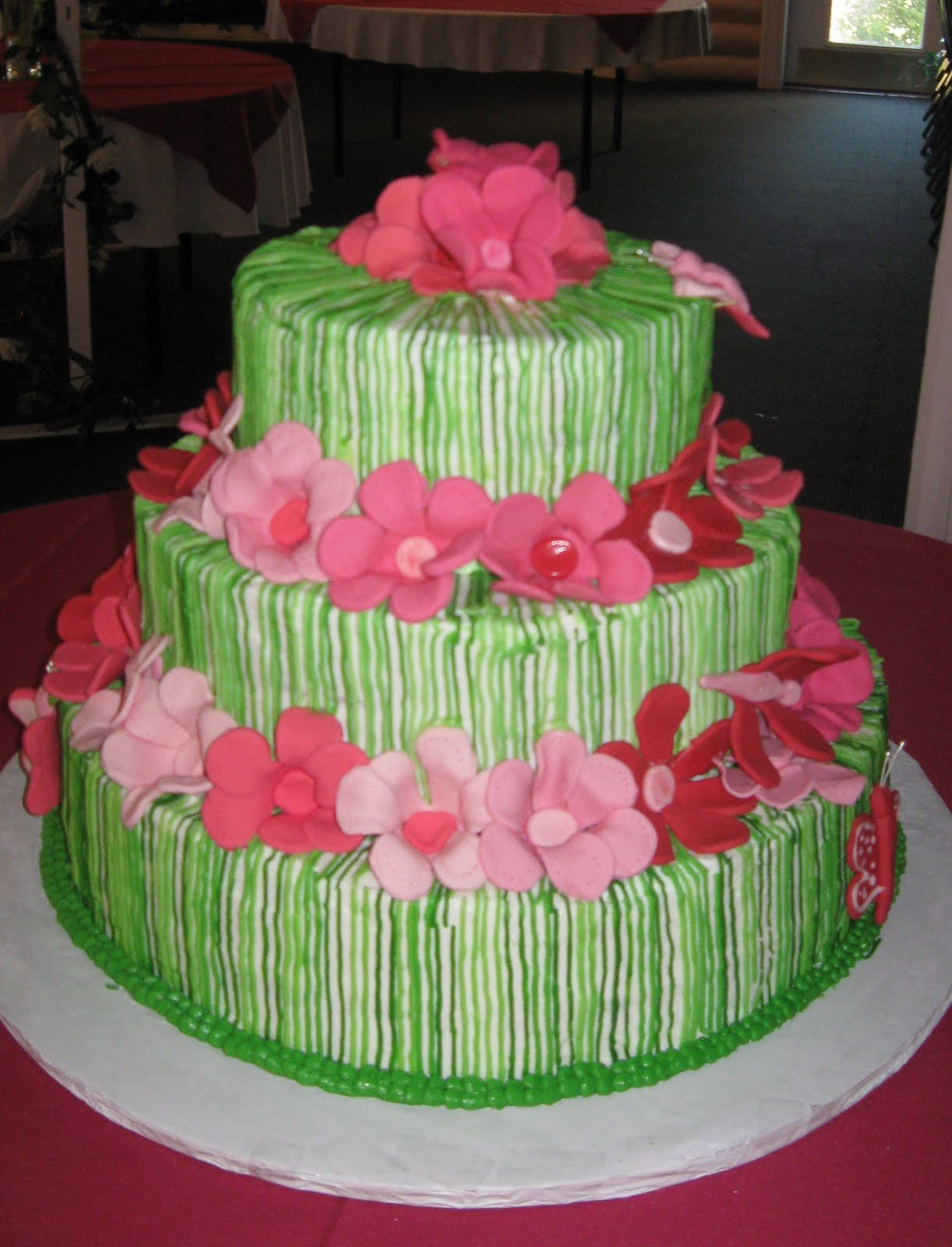 Pink And Green Birthday Cake
 ChubbyHubbyCakes Pink and green wedding cake