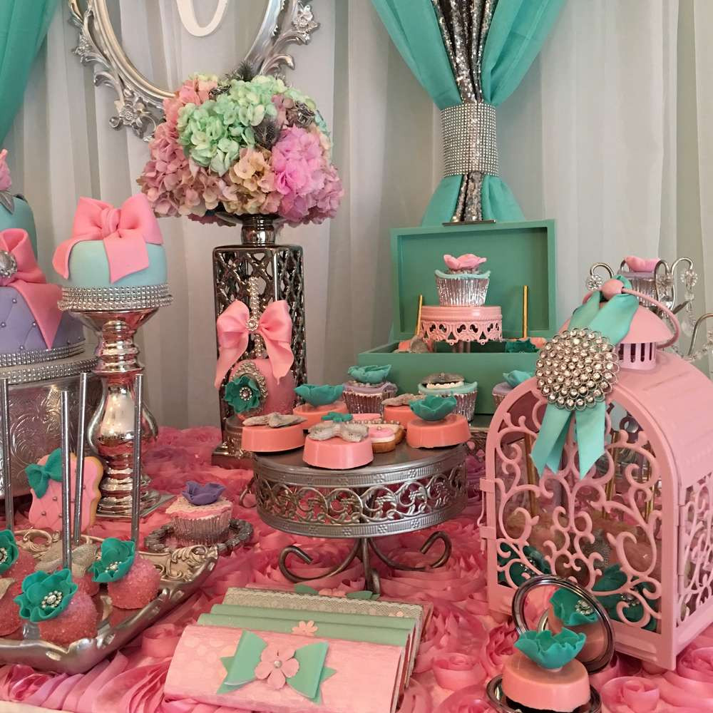 Pink Baby Shower Decorations Ideas
 Teal And Pink Modern Chic Baby Shower Baby Shower Ideas 4U