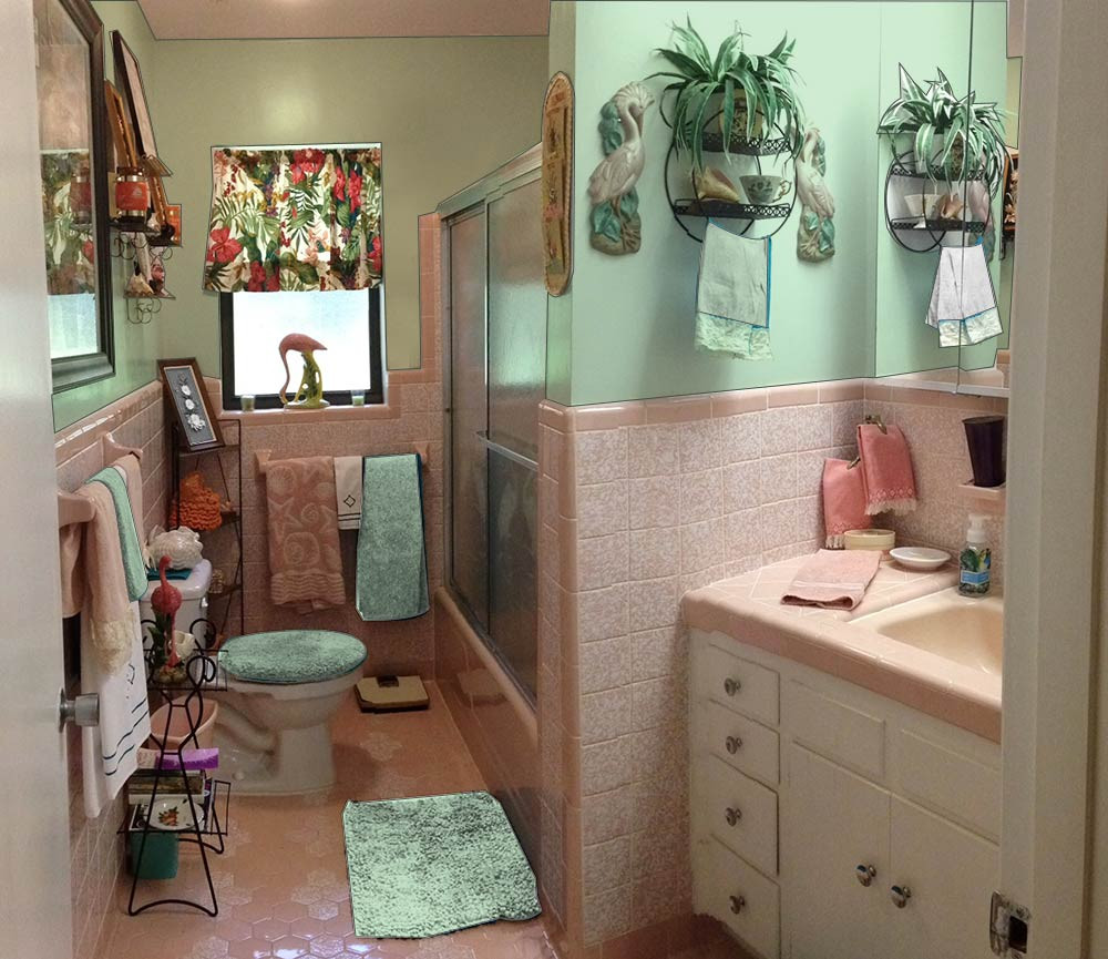 Pink Bathroom Decor
 Retro Design Dilemma Paint colors or wallpaper for Diane