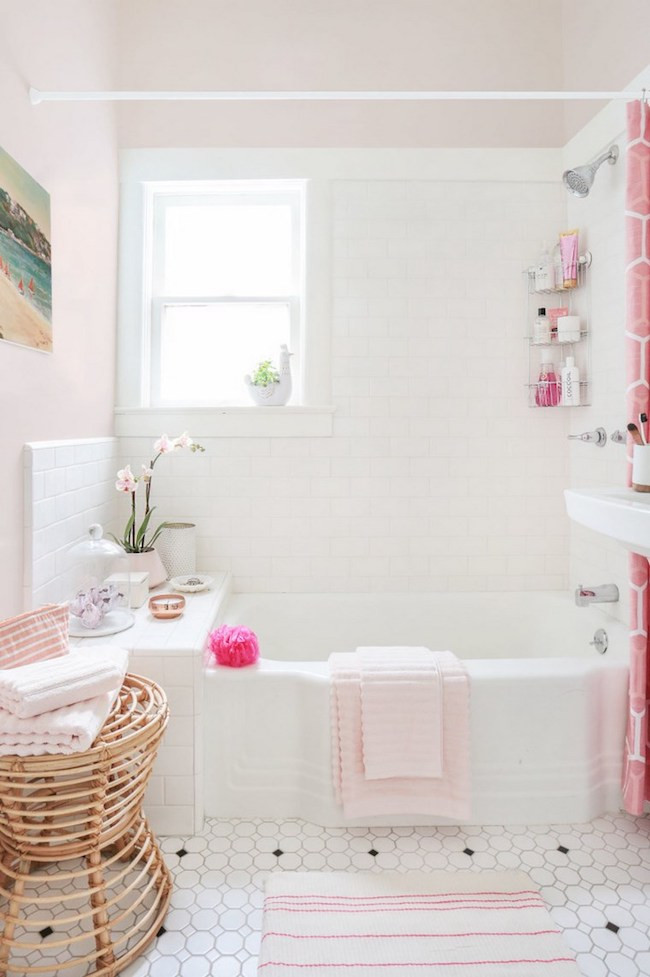 Pink Bathroom Decor
 Vintage Bathrooms My Mint & Pink Bathroom The Inspired