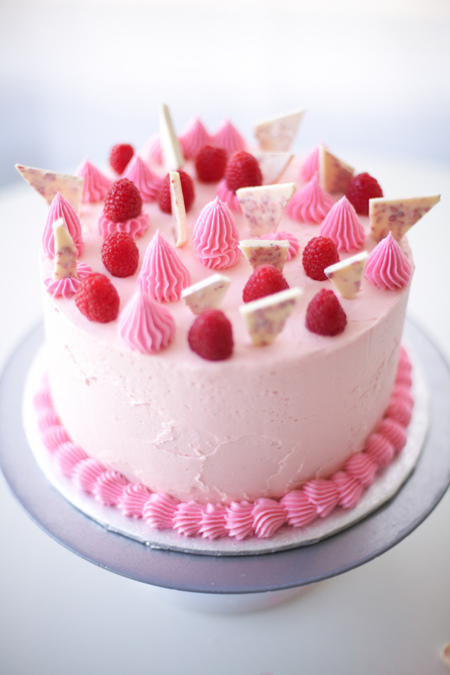 Pink Birthday Cakes
 Happy Birthday Sis Raspberry Pink Birthday Cake Tutorial