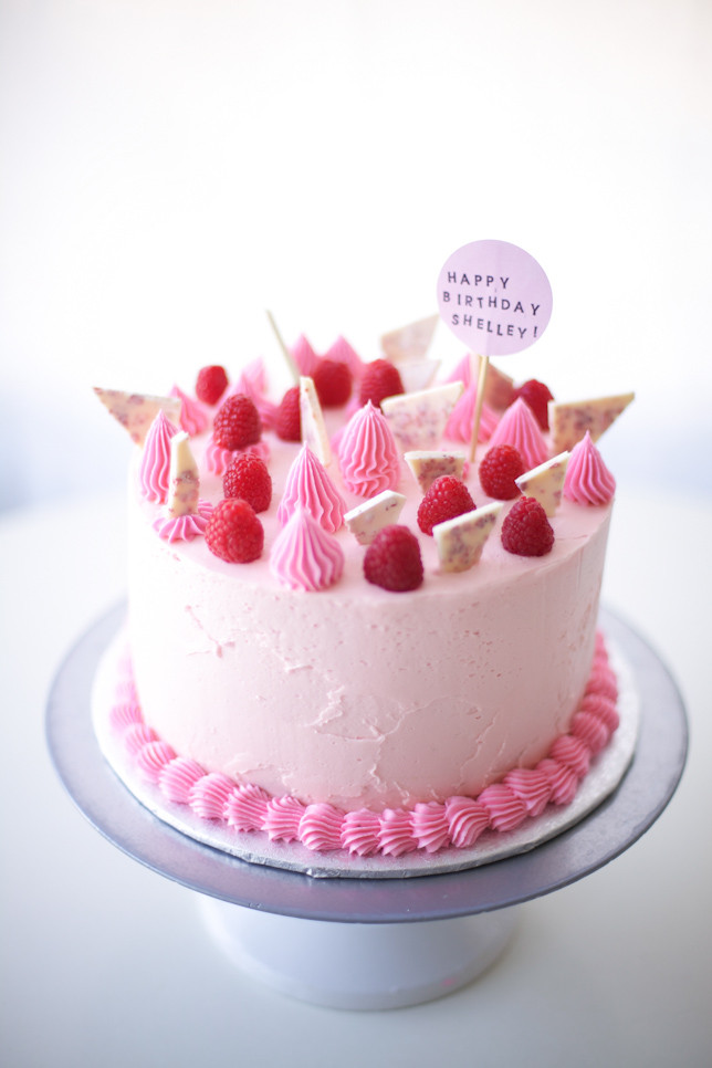 Pink Birthday Cakes
 Happy Birthday Sis Raspberry Pink Birthday Cake Tutorial