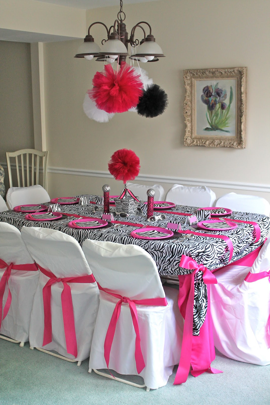 Pink Birthday Party Decorations
 Pretti Mini Blog Zebra & Pink Pop Star Party