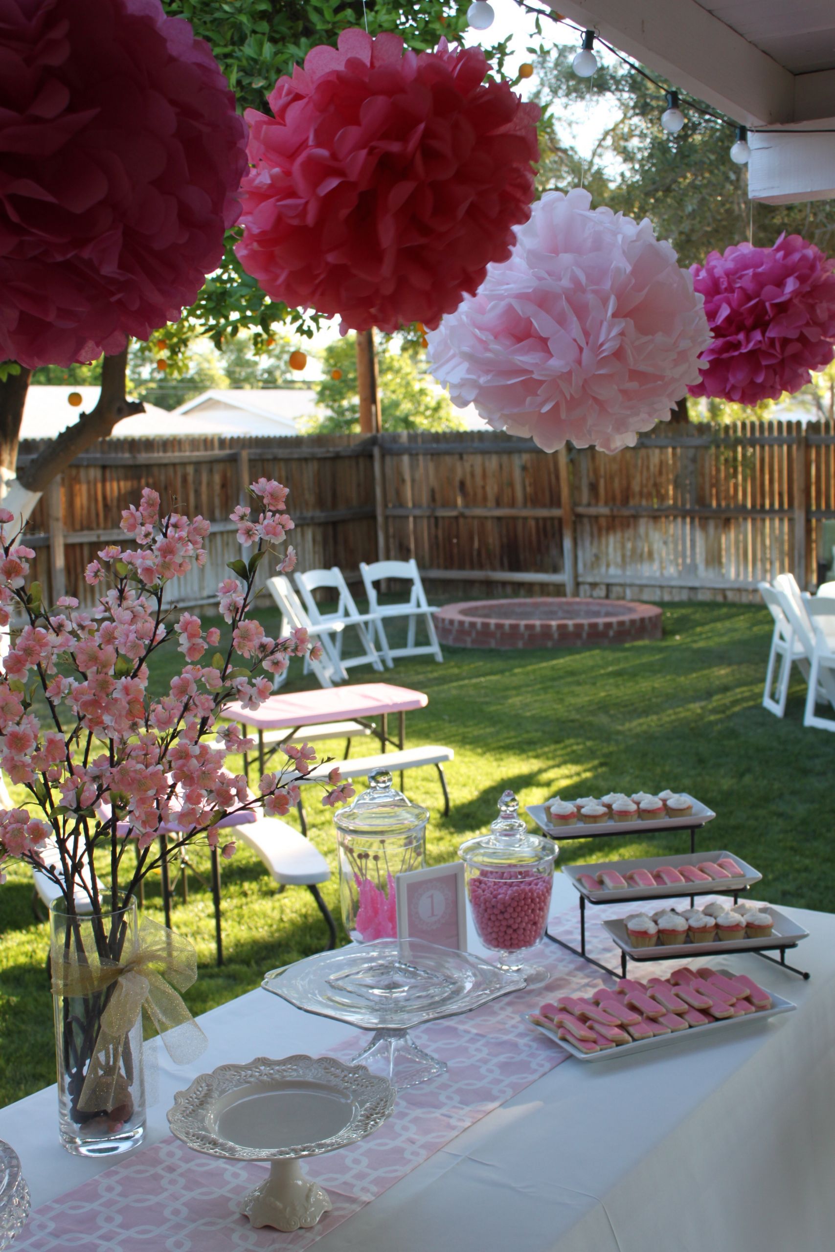 Pink Birthday Party Decorations
 Pink & Gold 1st Birthday Party