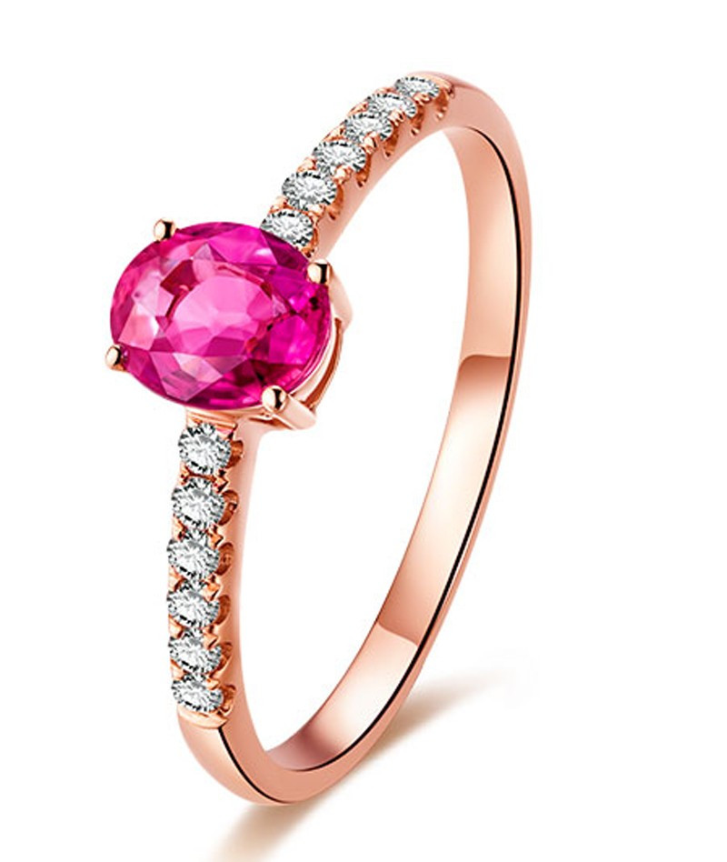 Pink Diamond Rose Gold Engagement Rings
 Classic 1 Carat Pink Sapphire and Diamond Engagement Ring