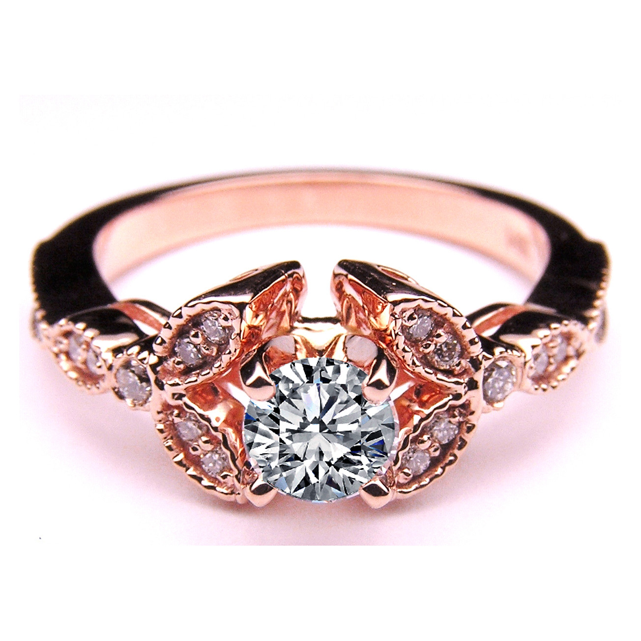 Pink Diamond Rose Gold Engagement Rings
 Rose Pink Gold Engagement Rings from MDC Diamonds NYC