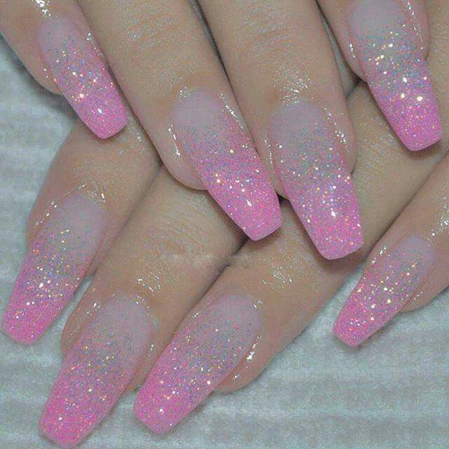 Pink Nails Glitter
 Best 25 Pink sparkle nails ideas on Pinterest