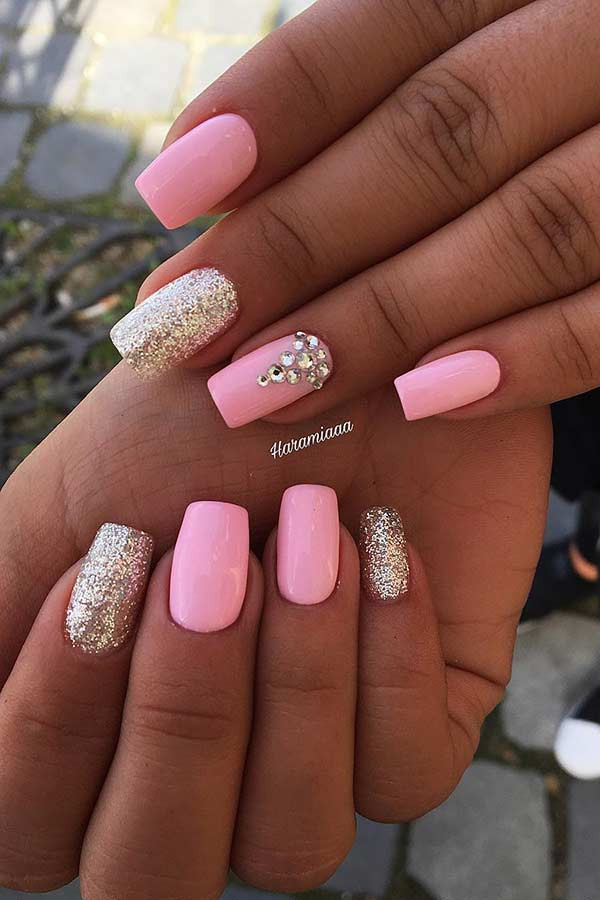 Pink Nails Glitter
 10 Light Pink Nail Designs and Ideas to Try Hairs London