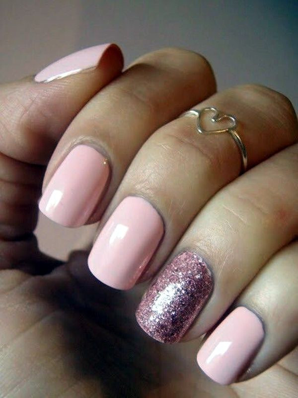 Pink Nails Glitter
 Light Pink Glitter Gel Nails s and