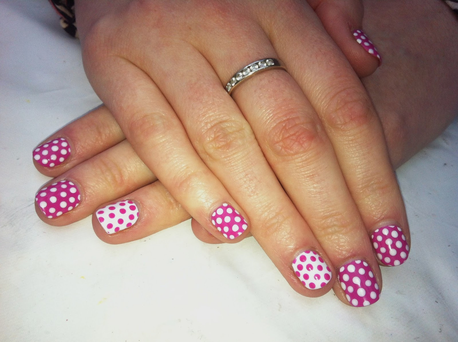 Pink Shellac Nail Designs
 Brush up and Polish up CND Shellac Nail Art Pink Polka