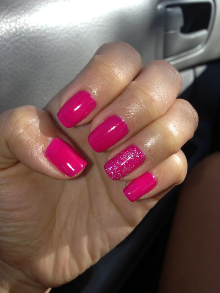 Pink Shellac Nail Designs
 Hot pink shellac nails by Lauren Yelp