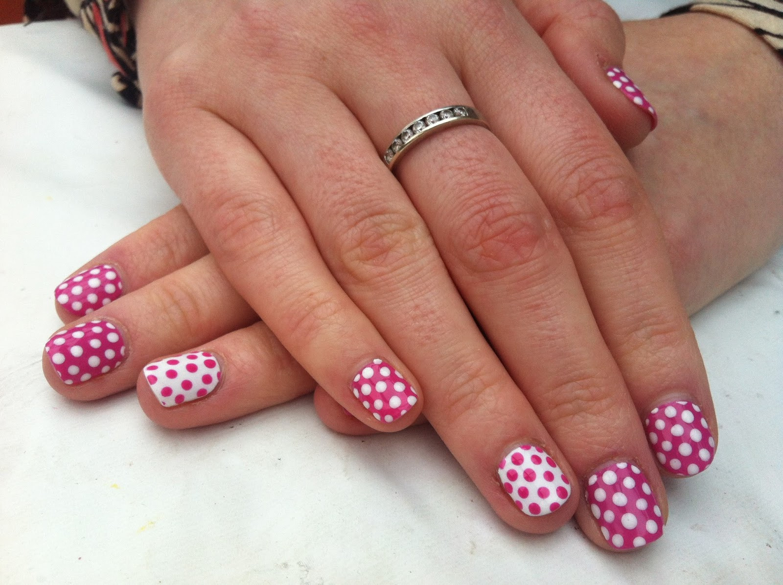 Pink Shellac Nail Designs
 Brush up and Polish up CND Shellac Nail Art Pink Polka