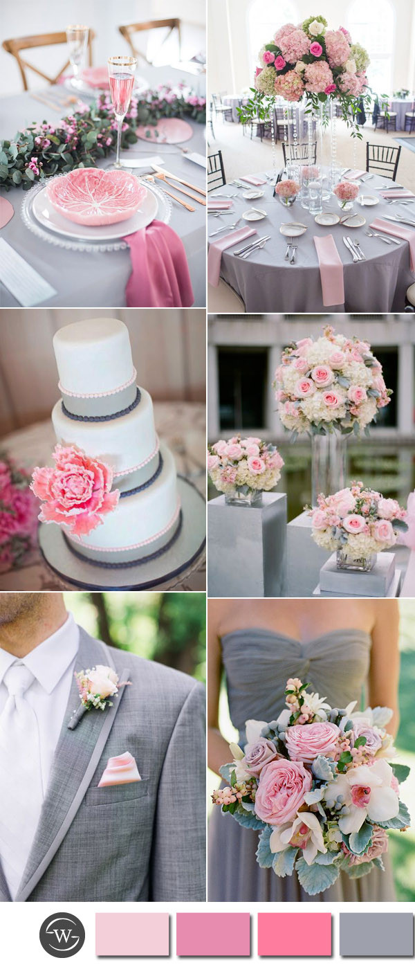 Pink Wedding Theme
 Six Beautiful Pink and Grey Wedding Color bos with