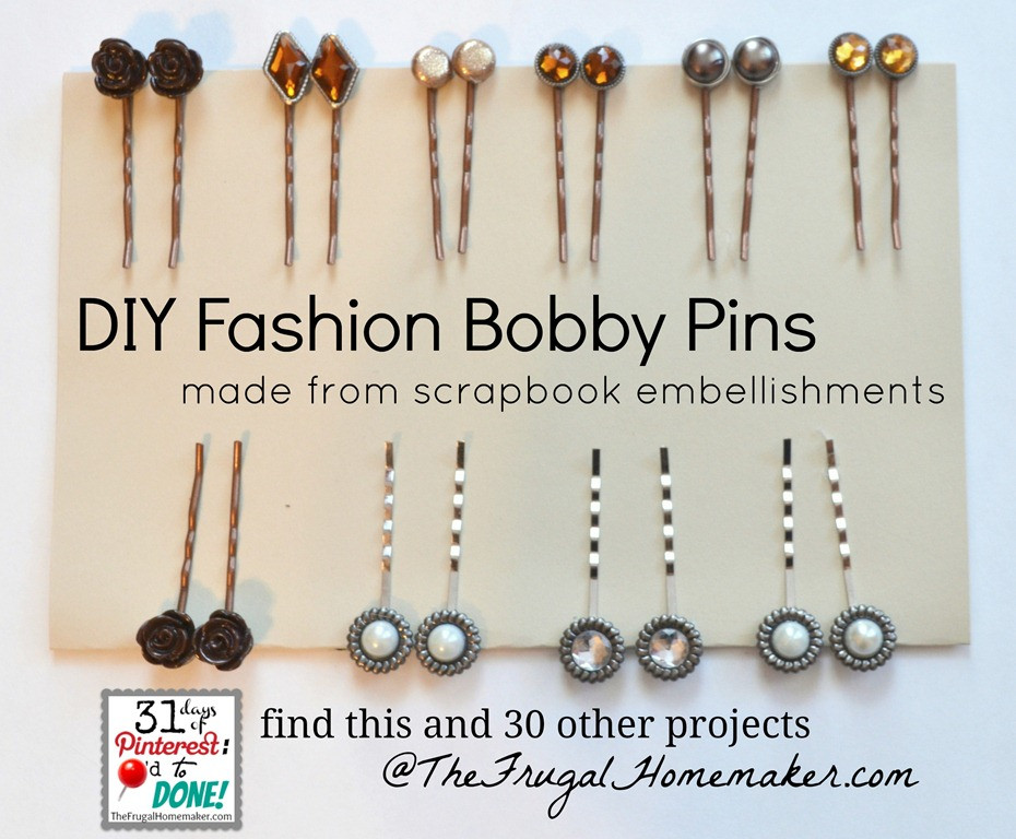 Pins Fashion
 DIY Fashion Bobby Pins made from scrapbook embellishments