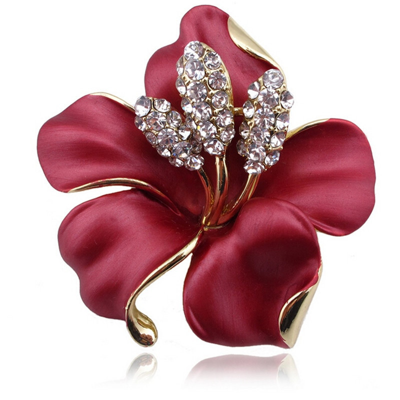 Pins Fashion
 DIEZI Fashion Korean Rose Flower Enamel Women Brooches For