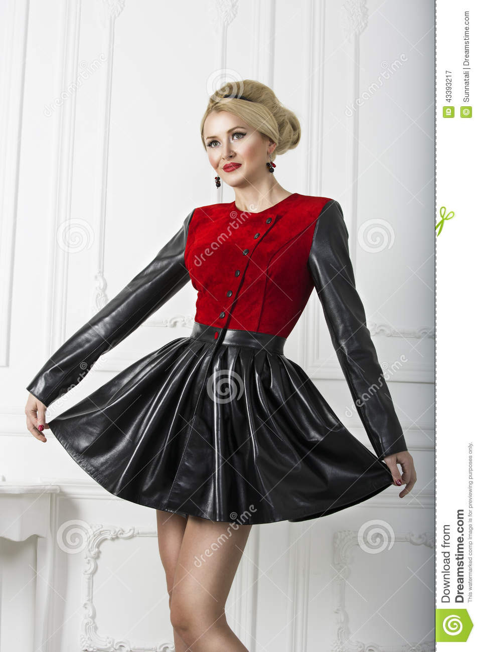 Pins Outfit
 Pinup Fashion Woman Smiling In Dress Stock Image Image