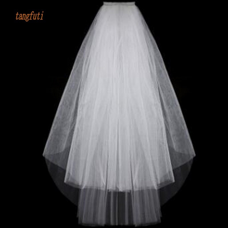 Plain Wedding Veils
 Simple Short Tulle Wedding Veils Cheap 2016 White Ivory