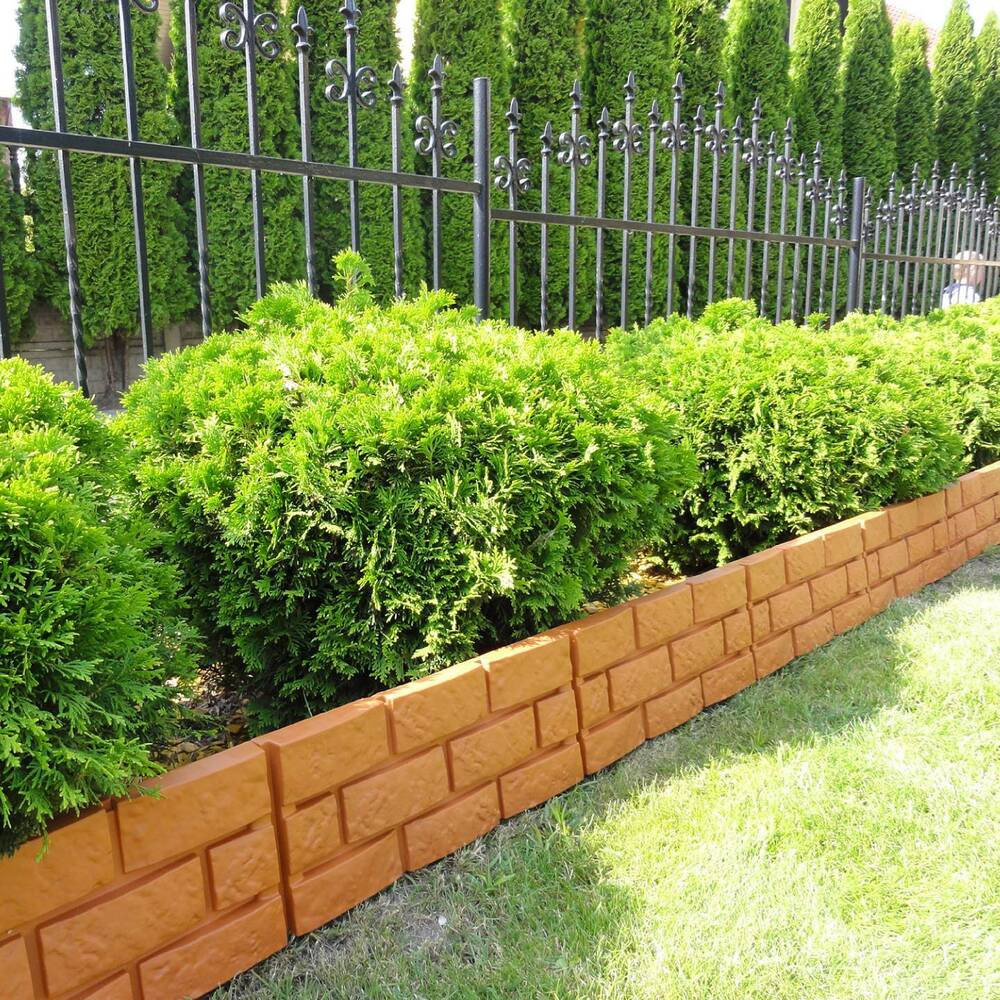 Plastic Landscape Edging
 2 2 m plastic garden ledge with brick impression lawn