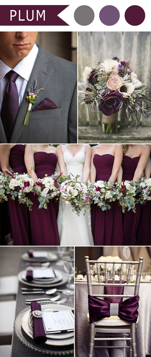 Plum Wedding Color Schemes
 5 Different Shades of Purple Wedding Colors