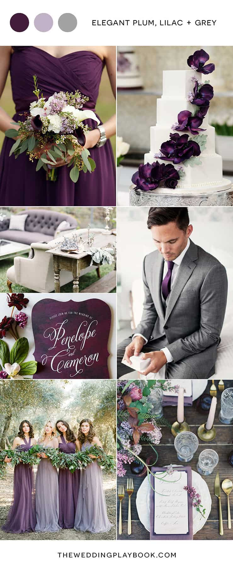 Plum Wedding Color Schemes
 Plum Lilac and Grey Wedding Inspiration
