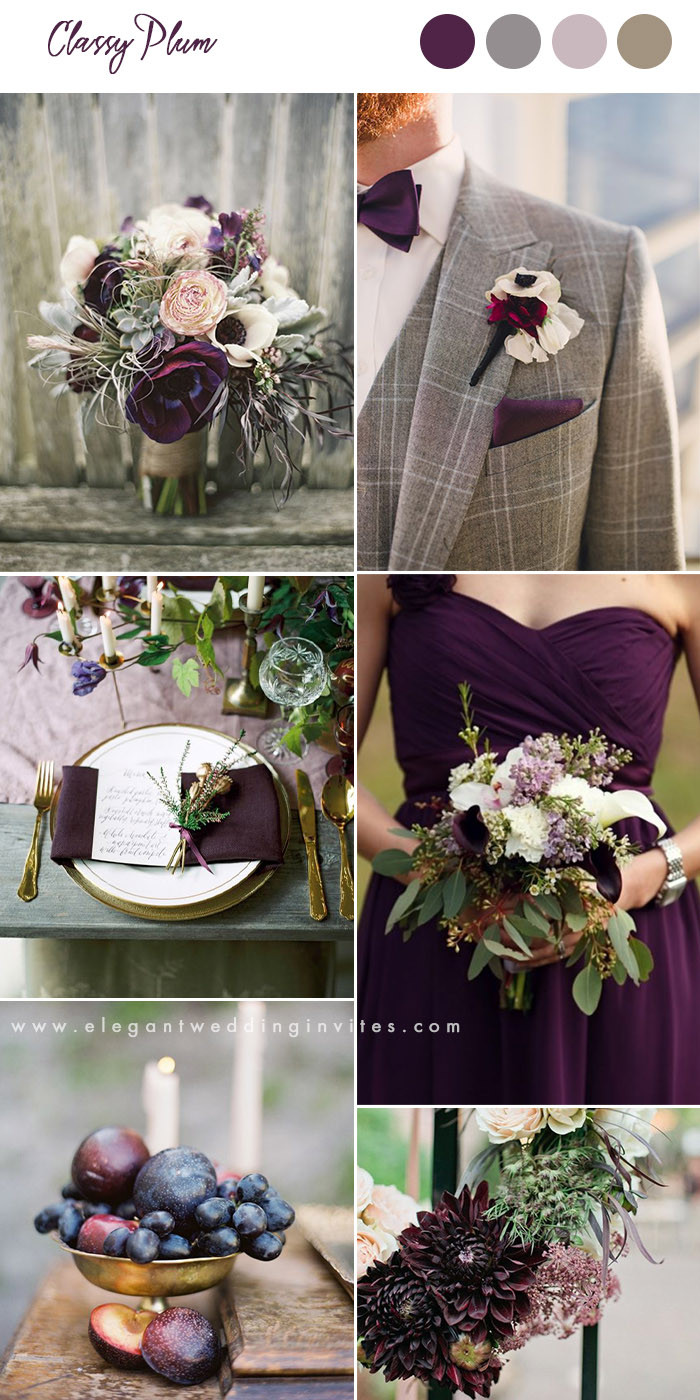 Plum Wedding Color Schemes
 10 Pretty Shades of Purple Wedding Color bos