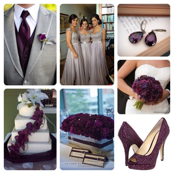 Plum Wedding Color Schemes
 Plum and gray wedding