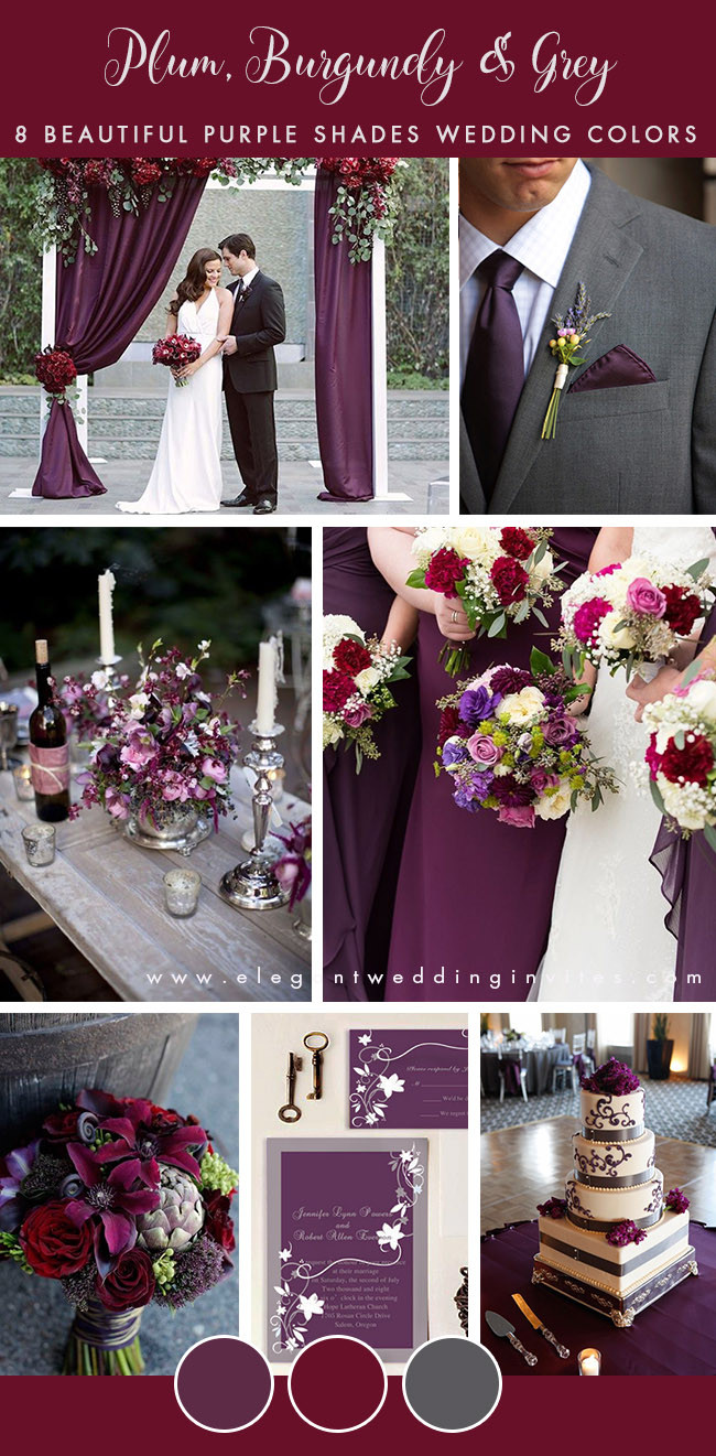 Plum Wedding Color Schemes
 8 Stunning Wedding Colors in Shades of Purple