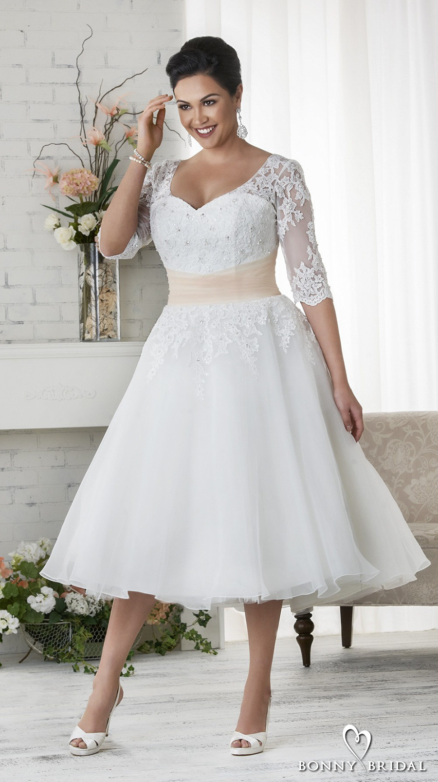 20 Best Plus Size Tea Length Wedding Dresses With Sleeves Home Family Style And Art Ideas