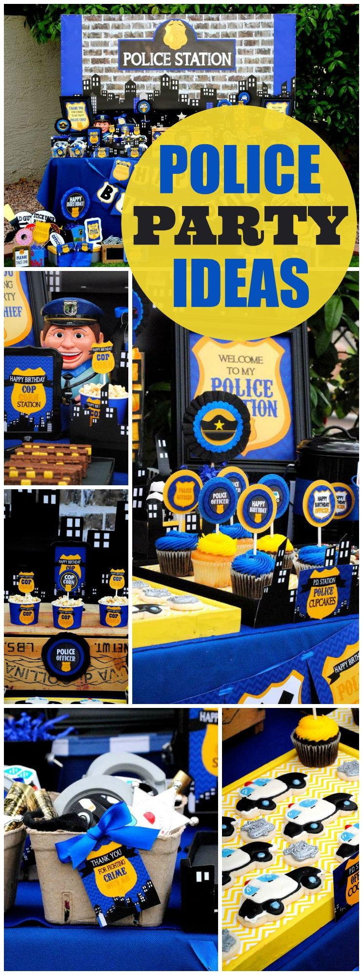 Police Birthday Party Supplies
 Such a fantastic policeman party in blue See more party