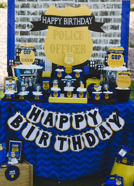 Police Birthday Party Supplies
 POLICE Party Police Backdrop Policeman by KROWNKREATIONS