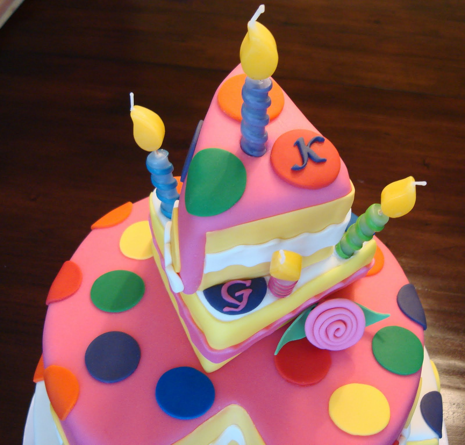 Polka Dot Birthday Cake
 Debby s Cakes Topsy Turvy Polka Dot Birthday "Cake"