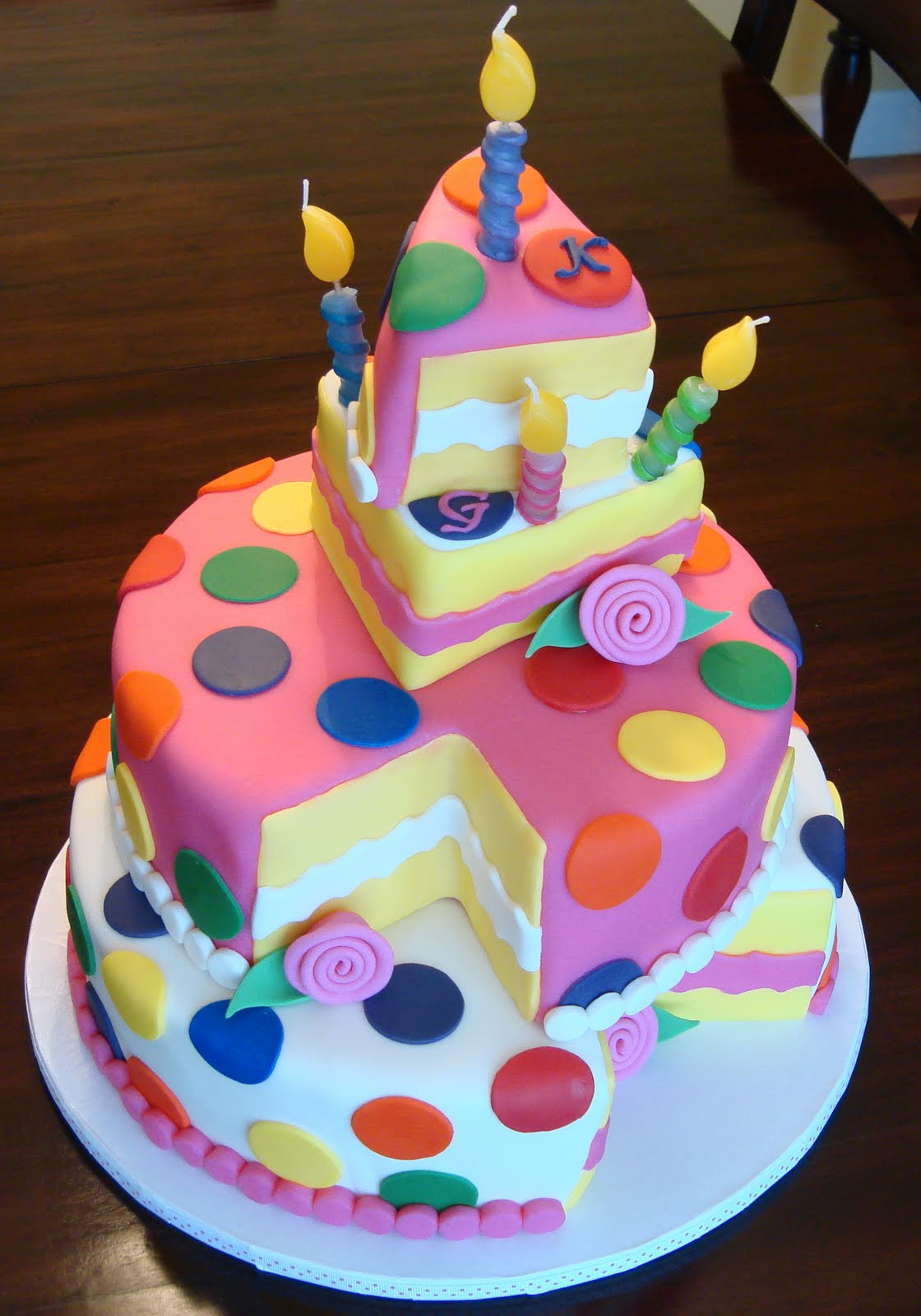 Polka Dot Birthday Cake
 Debby s Cakes Topsy Turvy Polka Dot Birthday "Cake"