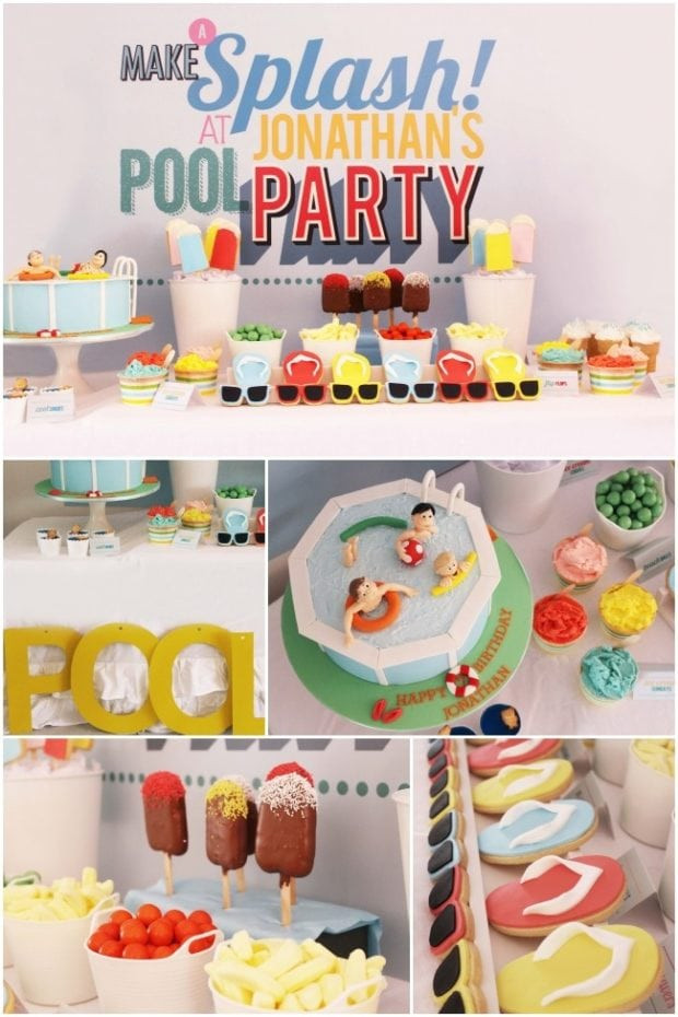 Pool Party Ideas For Boys
 A Joint Summer Birthday Pool Party Spaceships and Laser